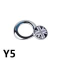 Interior Accessories Car Stickers For Mini Cooper R55 R56 R57 R58 R59 R60 R61 Car-Styling Start Button Sticker Metal Decoration-(gray jack). 