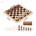 Traditional Chess Set Educational Wooden Chess Pieces for Leisure Activity. 