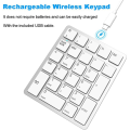 Wireless Numeric Keyboard for Laptops Black. 