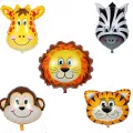 Jungle Animals Foil Balloons, Jungle Birthday Party, Various Sizes, Reusable and Self Sealing. 