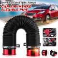 76mm Car Air Intake Pipe Cold Feed Flexible Inlet Duct Induction Kit Filter. 