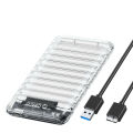 ORICO 2.5 inch Transparent ATA to USB3.0 / Type-C Hard Drive Case olid tate Drives Enclosures for PC Laptop Up to 6TB. 