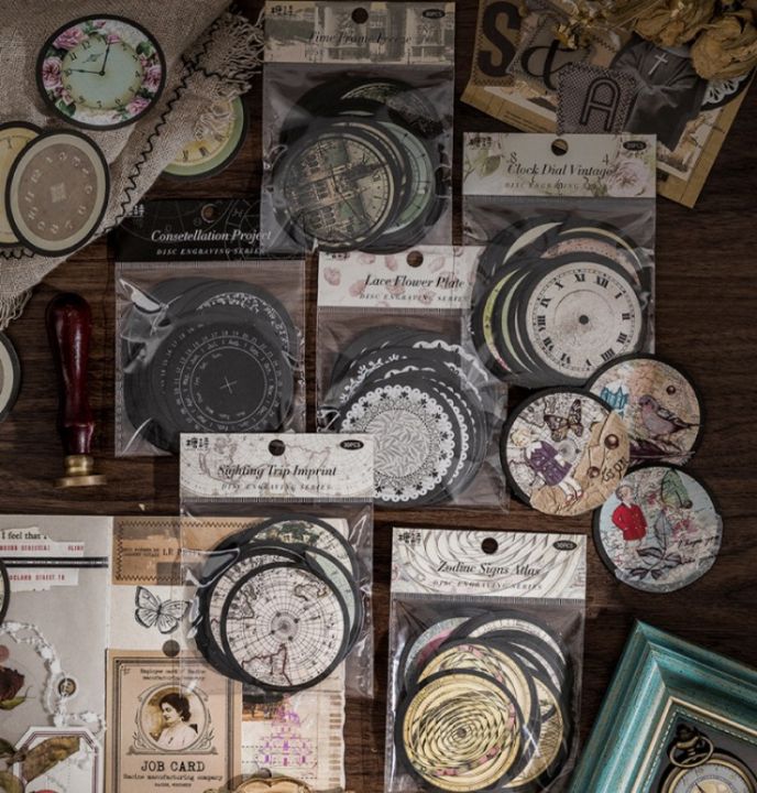 RHS%20Online%2030PCS%20Disc%20Engraving%20Series%20Textured%20Paper%20Stickers%20Album%20Diary%20Journal%20Decorative%20Crafts%20Scrapbooking%20DIY%20Sticker%20-%20Image%204
