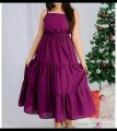 Linen Tiered Maxi Dress For Women Casual Wear Chic Fashion Outfit Perfect For Daily Wear. 