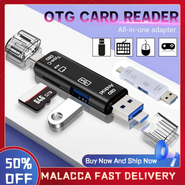 Usb Otg Header Type C Micro USB USB 5 In 1 OTG Card Reader High-speed Universal OTG TF ...