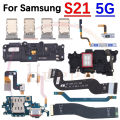 Charging Port Board Loudspeaker Ringer Buzzer SIM Fingerprint Sensor Signal On/Off LCD Motherboard Flex Cable For Samsung S21 5G. 