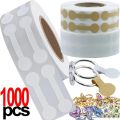 500/1000 s Portable Jewelry Price Tag Brown Self Adhesive Barbell Stickers DIY Necklace Tool Ring Bracelet Exhibitor Packaging. 