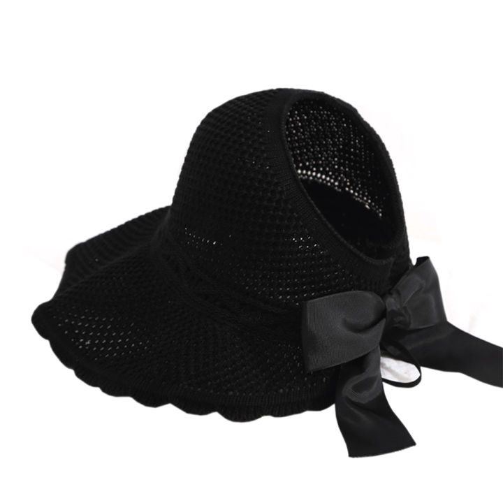 Yfashion%20Straw%20Hat%20Korean%20Style%20Sun%20Hat%20Women'S%20Fashion%20Hollow%20Hat%20Summer%20Travel%20Foldable%20Sun%20Hat%20Big%20Brim%20Bow%20Straw%20Hat%20Wholesale%20-%20Image%202