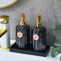 Shampoo Conditioner Body Wash Set with Wooden Tag Pump Refillable Soap Dispenser Bottle Bathroom Shower Lotion Container. 