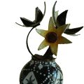 Coconut shell flower vase. 
