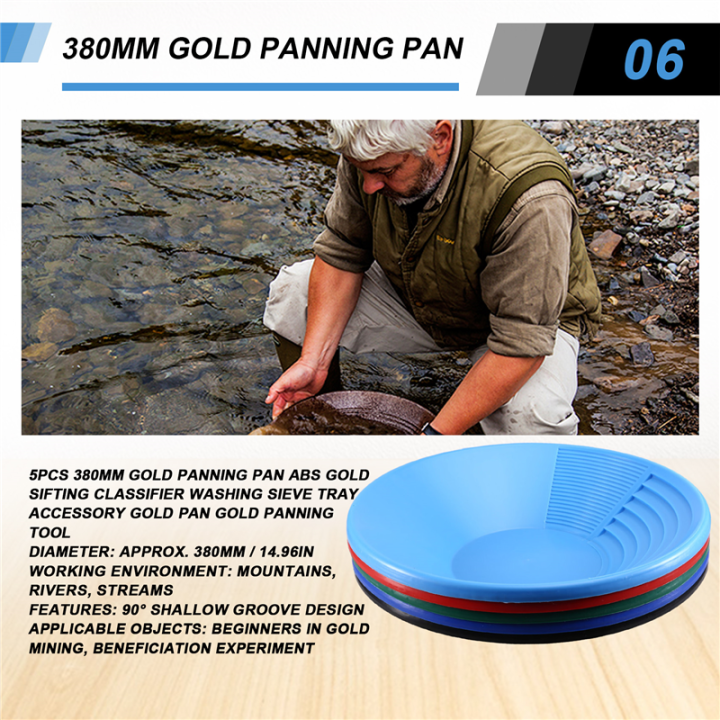 Explorer'S%20Gold%20Panning%20Equipment:%205PCS%20380mm%20ABS%20Gold%20Pan,%20Sifting%20Classifier,%20and%20Sieve%20Tray%20Kit%20-%20Image%205