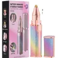 2 in 1 Rechargeable Built-in LED Light for Face Lips Nose Body  Facial Hair Removal for Women Man Electric Eyebrow Shaver Trimmer Eye Brow Hair Remover， Electric Razor and Painless Hair Remover. 
