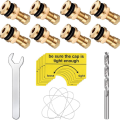 8 Pieces Gas Tank Vent Caps Gas Can Vent Kit Can Tank Water Jug withDrill, Wire, Wrench andWarning Stickers. 