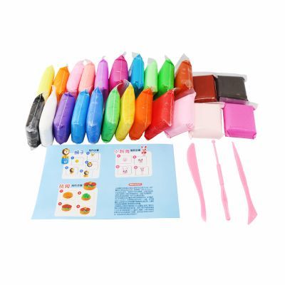 12/24 Color Air Dry Super Light Magic Clay for Kids/Teens with Tools Children Play Dough Non Toxic Bouncing Clay