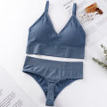 Bra Set Women Underwear Set Female Chest Gathered Thin Section No Steel Ring Large Size Sports Camisole French Triangle Cup Ladies Set Undergarments Set. 