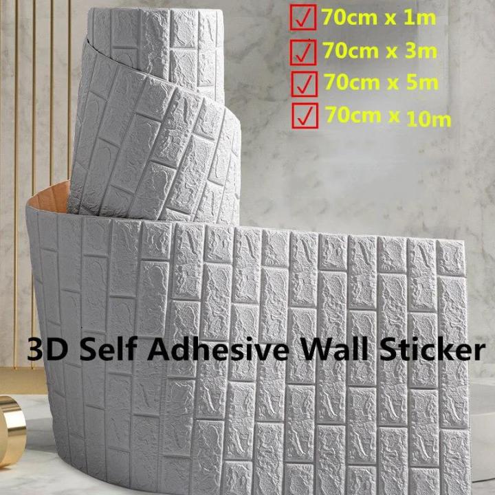 Decorative wall sticker living room bedroom roll continuous 3D self ...