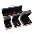 Gold Edge LED Light Jewelry Box Necklace Box Bracelet Jewelry Box Earring Box Ring Box Gold Jewelry Box Packaging Box. 