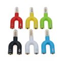 3.5mm Splitter Stereo Plug U-shape Stereo Audio Mic & Headphone Earphone Splitter Adapters for Smartphone MP3 MP4 Player. 