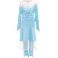 3 5 6 8 10 Years Girls Elsa 2 Costume Kids Halloween Cosplay Princess Dress Children Birthday Party Frocks Clothes Up. 