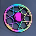 Decompression Fashionable Metal Rainbow Fidget Spinner. 