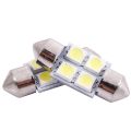 DC 12V 30mm 4 5050 SMD Car Interior Dome Festoon LED Light White 2 Pcs. 