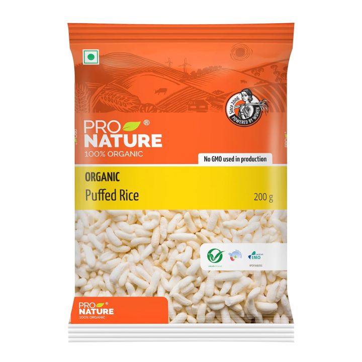 Pro Nature 100% Organic Puffed Rice Murmura - 200g | Healthy, Gluten ...