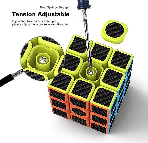 Speed%20Rubik's%20Cube%203x3x3%20Magic%20Carbon%20Fiber%20Sticker%20Smooth%20Cube,%20Enhanced%20Version%20Black%20-%20Image%204