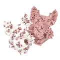Infant Baby Girls Floral Clothes Ruffle Romper Tops Floral Summer Cute Baby Girl Outfit Clothing The cotton content is greater than 50%. 