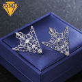 1Pair Unisex Fashion Hollow Geometric Flower Brooch Pin Suit Tie Hat Scarf Badge. 