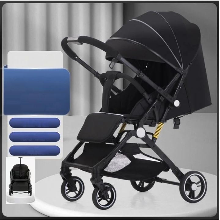 Two-Way Ultra-Light Portable Reclining Baby Stroller One-Click