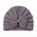 Baby Bow Hat Autumn Winter Knitted Baby Girl Beanie Elastic Kids Turban Hat Solid Color Infant Bonnet Newborn Cap. 
