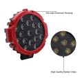 1 PCS 51w 7inch Round Led Off Road Light Spot Light Led Driving Light Red Led Light for 4x4 Jeep. 
