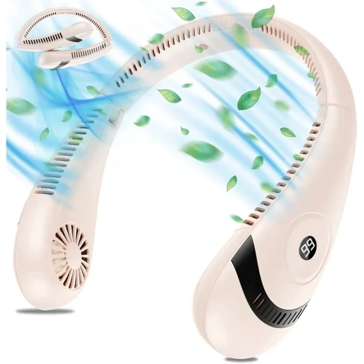 Portable Neck Fan, Foldable Neck Fan 360° Bladeless  mini fan Cooling Personal Neck Fan Rechargeable Hand-free Neck Fan with 3 Speeds for Travel, Outdoor, Home, Office, School, Camping