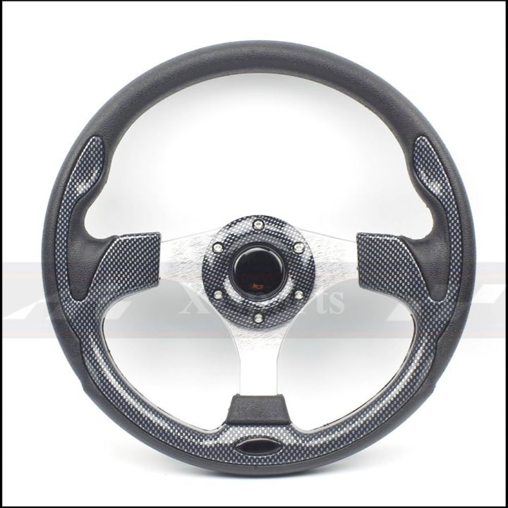 Universal 13 Inch 320MM Aluminum PU Sport Steering Wheel Racing Steering Wheel Type 5 Red Blue Silver Carbon Black MO（Carbon）