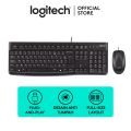 Logitech MK120 Wired Keyboard and Mouse Combo for Windows, Optical Wired Mouse, Full-Size Keyboard, USB Plug-and-Play, Compatible with PC, Laptop - Black. 