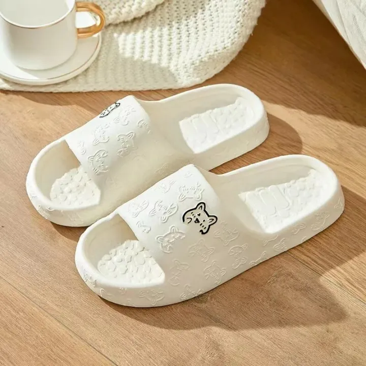 【WEJA】Women Summer EVA Slippers Indoor Home Bath Non Slip Soft Wide Comfort Couple Slippers Unisex Outdoor Beach Flip Flops Men Slides
