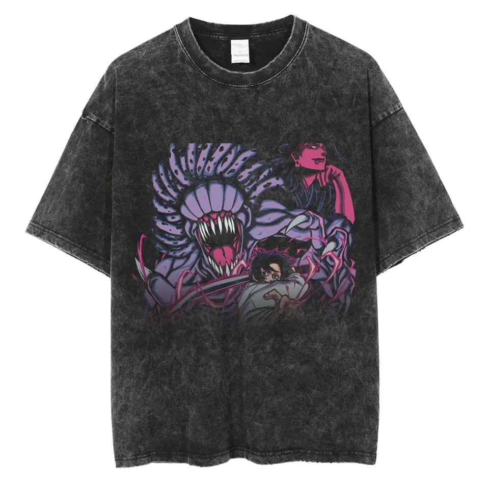 Hip Hop Men Oversized T Shirt Streetwear Japanese Anime Jujutsu - Main Image