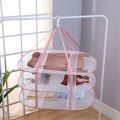 【WEJA】Clothes Drying Basket Folding underwear Hanging Clothes Sweaters net Basket Windproof Breathable Multi-Layer Rectangular Flat. 