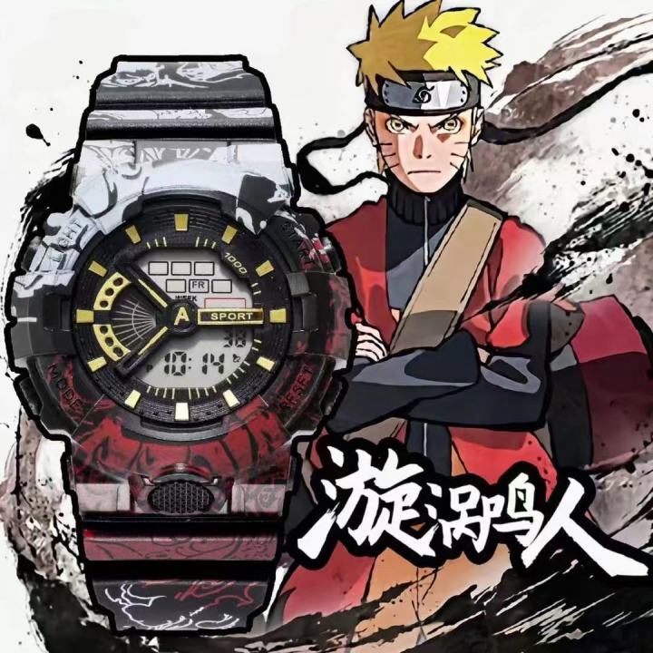 Anime One Piece Collaboration Graffiti Style Watch for Men and Women, Luminous Alarm Clock, Sports Electronic Watch for Women