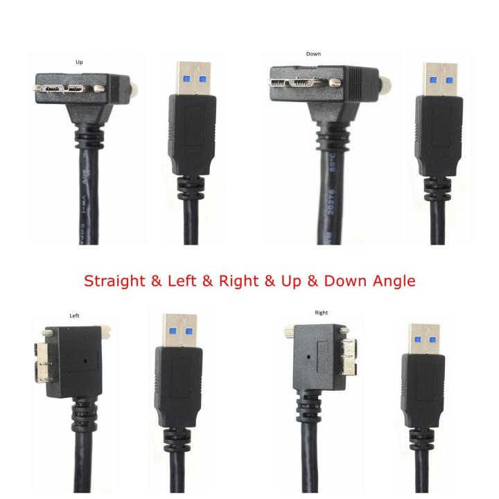 1.2m 3m 5m USB 3.0 B Wire With Panel Mount Screw Connector Industrial camera basler dalsa AVT