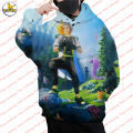 Pocket monster - Picachu hoodie Baokemeng series printed hoodie long-sleeved men's sweatshirt top children's coat. 
