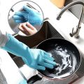 Reusable Silicone Heat Resistant Gloves Household Brush for Cleaning Household Dish Washing glove. 