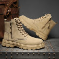 【WEJA】Men Martin Boots Hight-top Zipper Martin Boots Casual Shoes Soft Breathable Ankle Boots. 