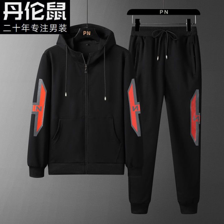 Danlun%20Mouse%20Spring%20and%20Autumn%20Casual%20Sportswear%20Suit%20Men's%20Hooded%20Jacket%20Cardigan%20Clothes%20a%20Set%20of%20Two-Piece%20Suit%20-%20Image%202