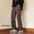 American New Cargo Pants Trendy Multi-Pocket Charging Pants Men's Spring and Autumn Loose Straight Trousers All-Matching Casual Pants. 