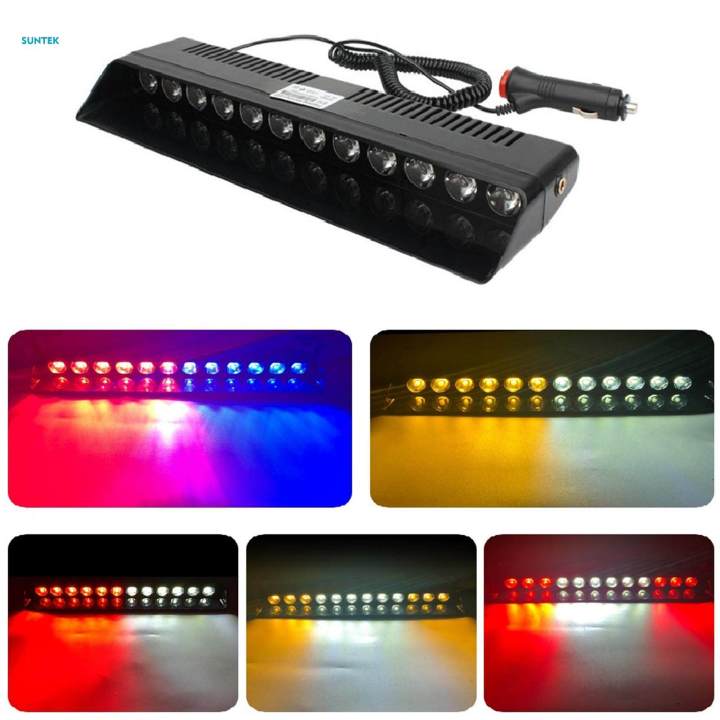 Car Strobe Light 12V Vehicles 12Pcs LED Windshield Dashboard Warning Light White Light