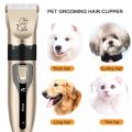 transparent bag Professional Cat Dog Hair Clipper Grooming Kit Rechargeable Pet Hair Trimmer Shaver Set Animals Hair Cutting Machine Low-Noise. 
