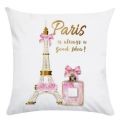 Fashion Brand Perfume Bottles Cushion Cover Sofa Pillow Case Home Decor Hand Painted Flowers Pillowcase Sofa Throw Pillows. 