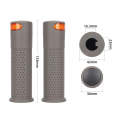 Scooter Hand Bar Grips with Turn Signal Light Handlebar for / E-Scooters Handle with Slot Grip Gray. 
