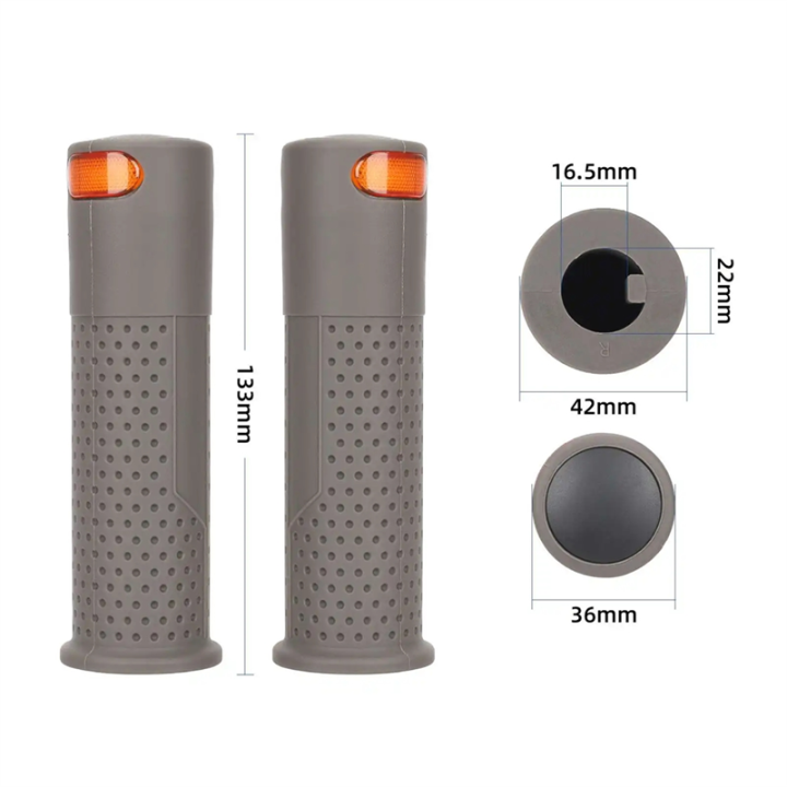 Scooter%20Hand%20Bar%20Grips%20with%20Turn%20Signal%20Light%20Handlebar%20for%20/%20E-Scooters%20Handle%20with%20Slot%20Grip%20Gray%20-%20Image%202